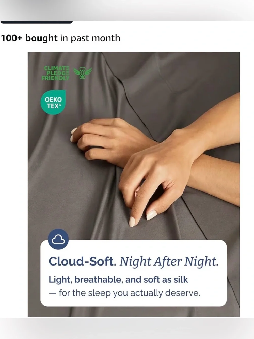 Que Dark Gray Bamboo Cooling Sheet Set - Smooth Breathable Bedding